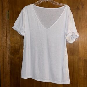 Plain white oversized tee